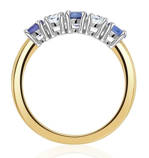 Tanzanite 0.75CT and Diamond Ring 0.40CT 18K Gold FT26